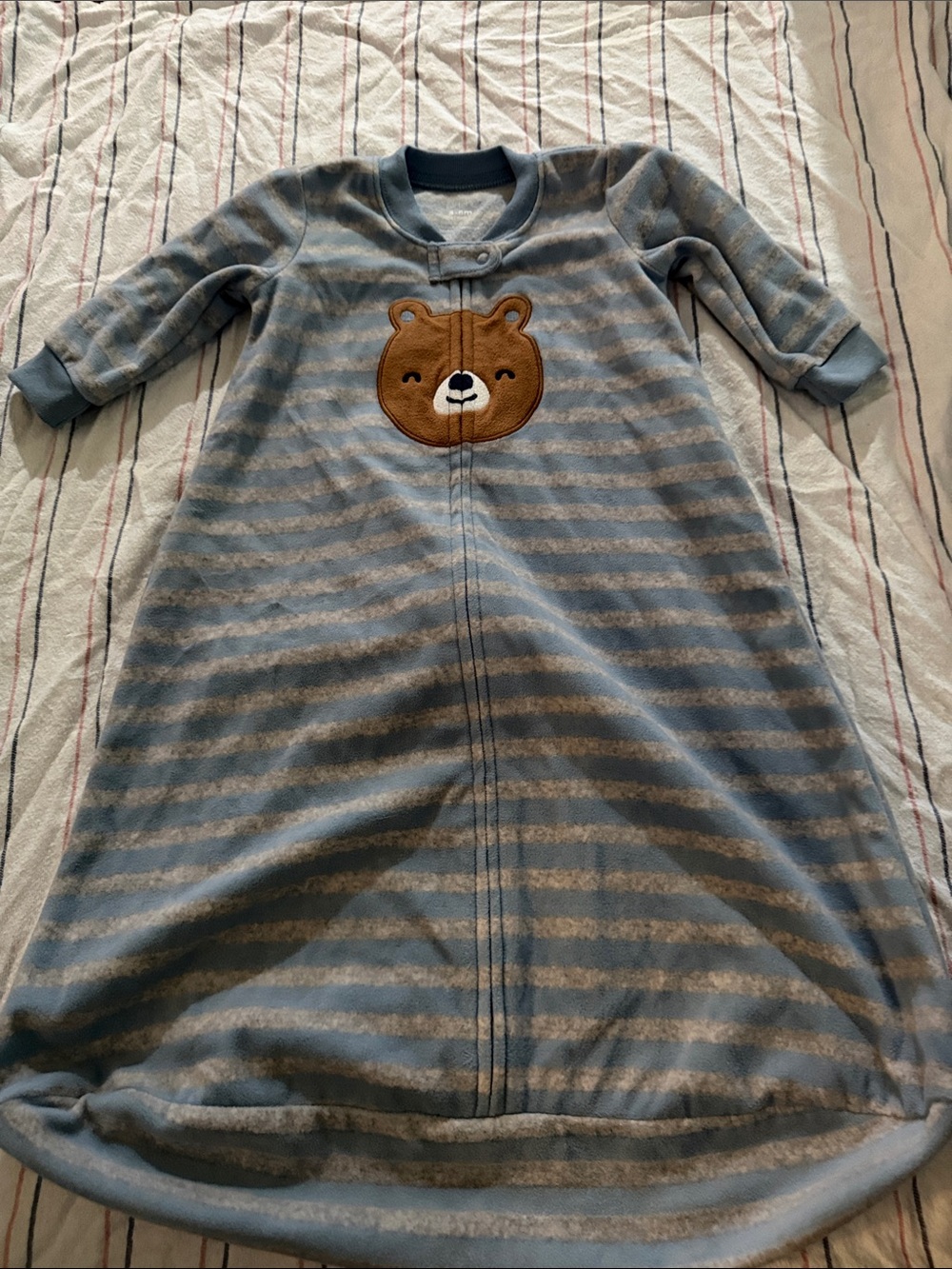 Carter's Blue and Gray Striped Bear Sleep Sack